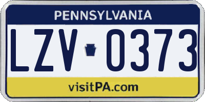 PA license plate LZV0373
