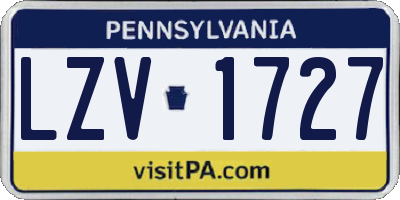 PA license plate LZV1727