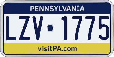 PA license plate LZV1775