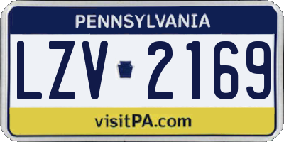 PA license plate LZV2169