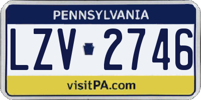 PA license plate LZV2746