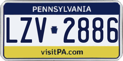 PA license plate LZV2886