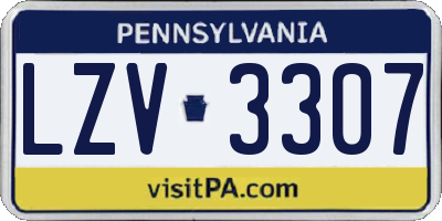 PA license plate LZV3307