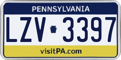 PA license plate LZV3397