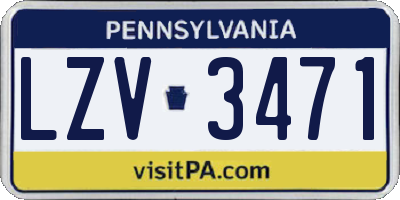 PA license plate LZV3471