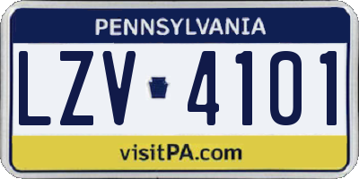 PA license plate LZV4101
