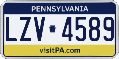 PA license plate LZV4589