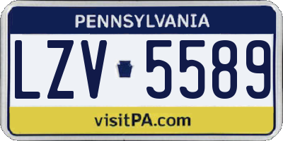 PA license plate LZV5589
