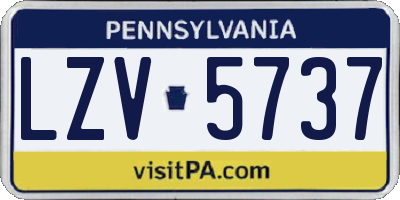 PA license plate LZV5737