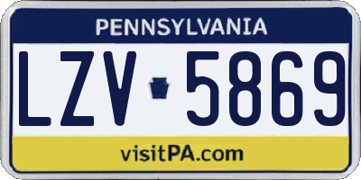 PA license plate LZV5869