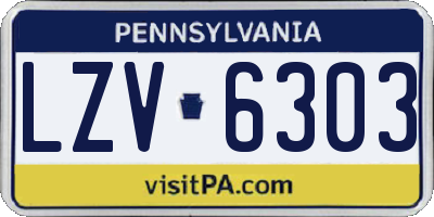 PA license plate LZV6303