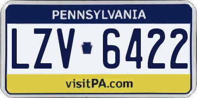 PA license plate LZV6422