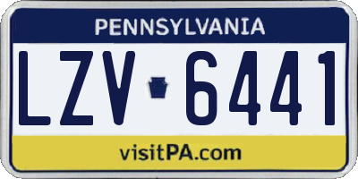 PA license plate LZV6441