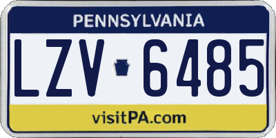 PA license plate LZV6485