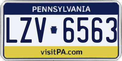 PA license plate LZV6563