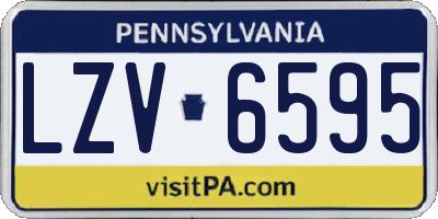 PA license plate LZV6595