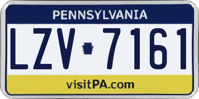 PA license plate LZV7161