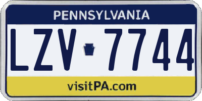 PA license plate LZV7744