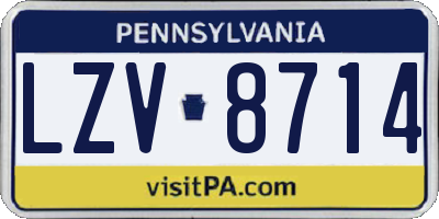 PA license plate LZV8714