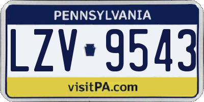 PA license plate LZV9543