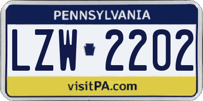 PA license plate LZW2202