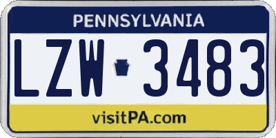 PA license plate LZW3483