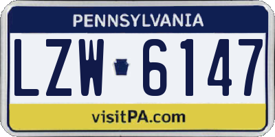 PA license plate LZW6147