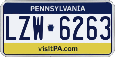 PA license plate LZW6263
