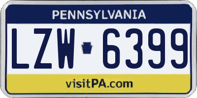PA license plate LZW6399