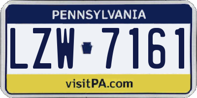 PA license plate LZW7161