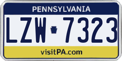 PA license plate LZW7323