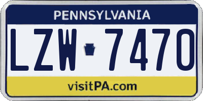 PA license plate LZW7470