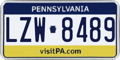 PA license plate LZW8489