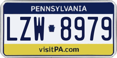 PA license plate LZW8979