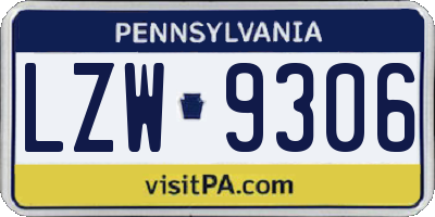 PA license plate LZW9306