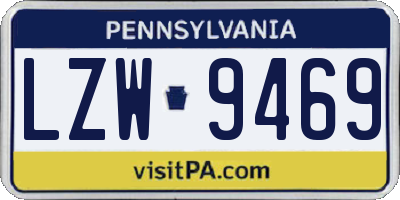 PA license plate LZW9469