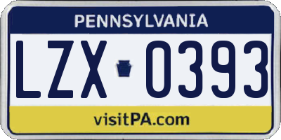 PA license plate LZX0393