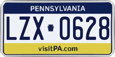 PA license plate LZX0628
