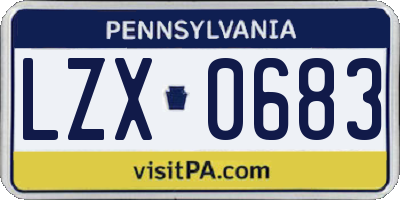 PA license plate LZX0683