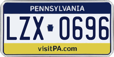 PA license plate LZX0696