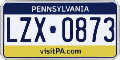 PA license plate LZX0873