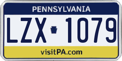 PA license plate LZX1079
