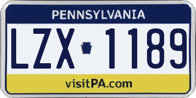 PA license plate LZX1189