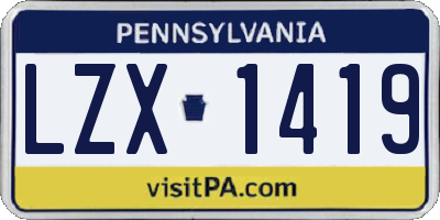 PA license plate LZX1419
