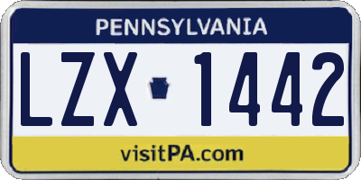 PA license plate LZX1442