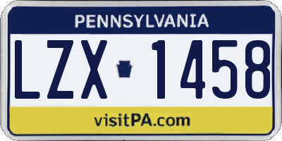 PA license plate LZX1458