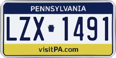 PA license plate LZX1491