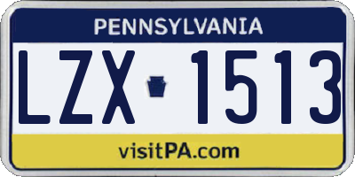 PA license plate LZX1513
