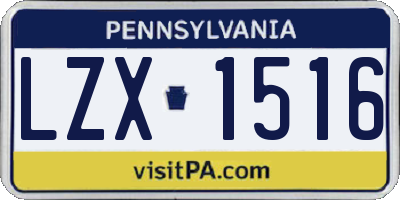 PA license plate LZX1516