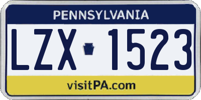 PA license plate LZX1523